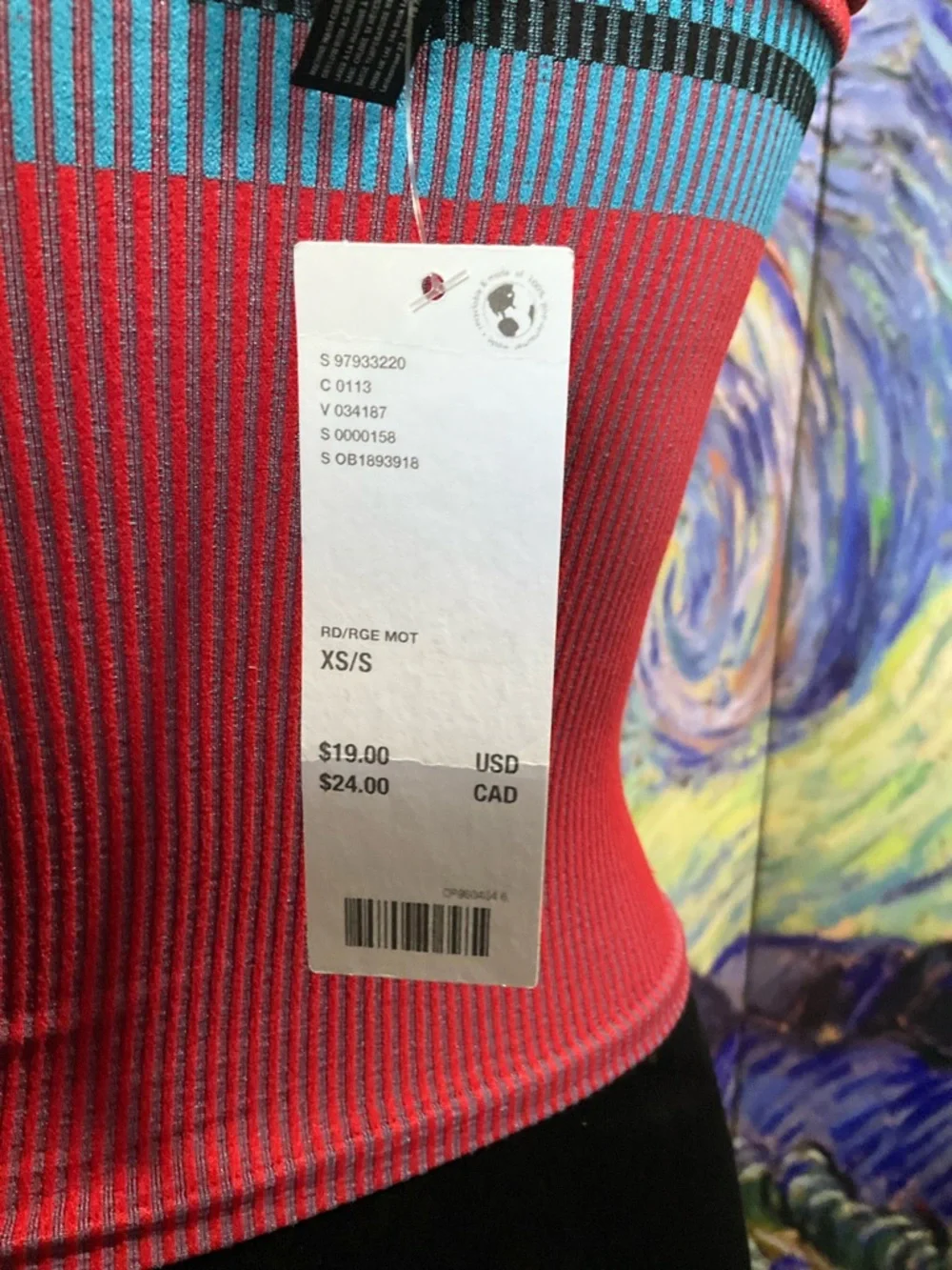 Urban Outfitters XS/S red & blue Out From Under Charlie seamless tube top - Picture 4 of 4